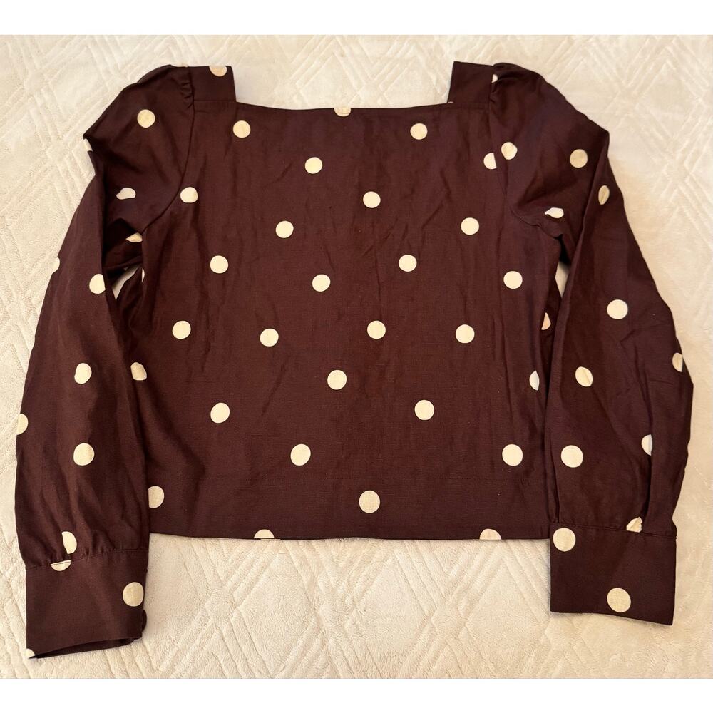 La Maille Sezane Lorenza Blouse in Polka Dots Print Size 40 / US 10 / L NWT✨ - Picture 14 of 14